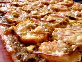 Potato Pesto Pizza Topped With Red Onions And Feta